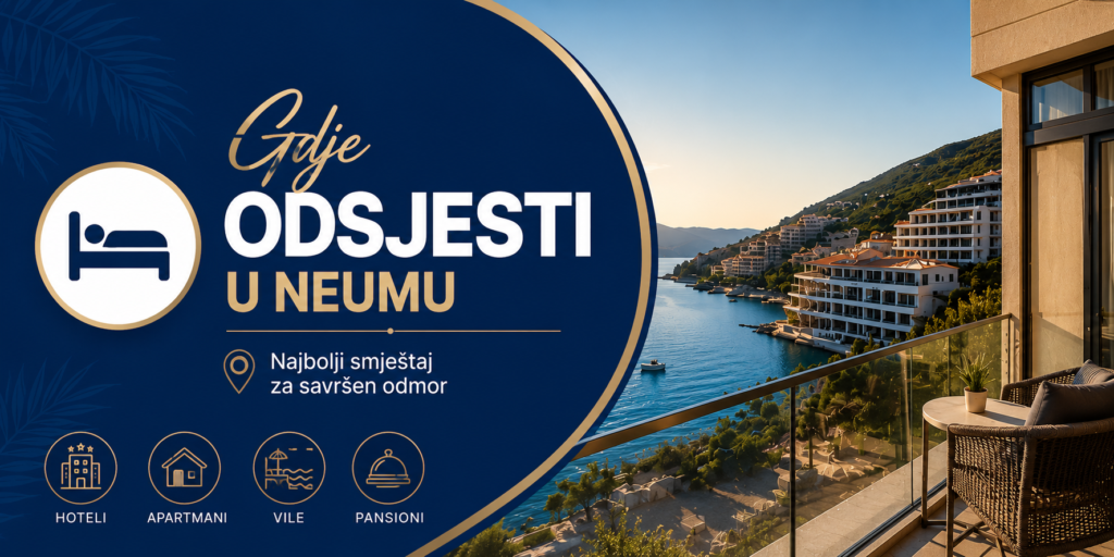 Link poveznica za gdje odsjesti u Neumu, sve na jednom mjestu. HOteli, moteli, apartmani