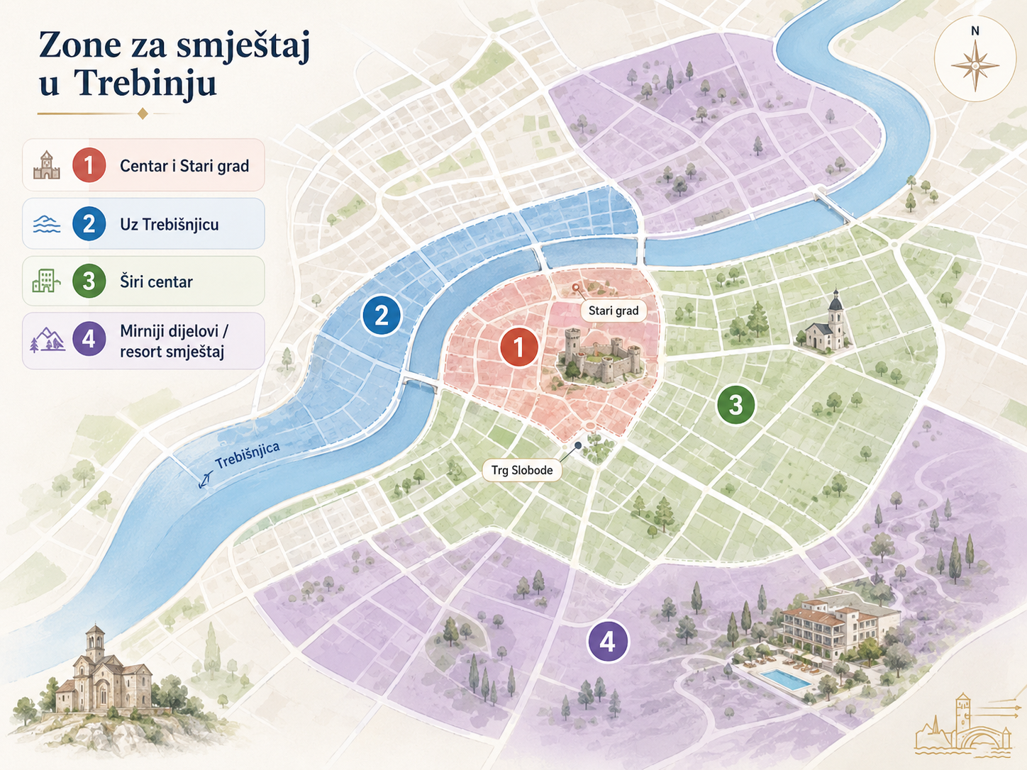 Zone za smještaj u Trebinju